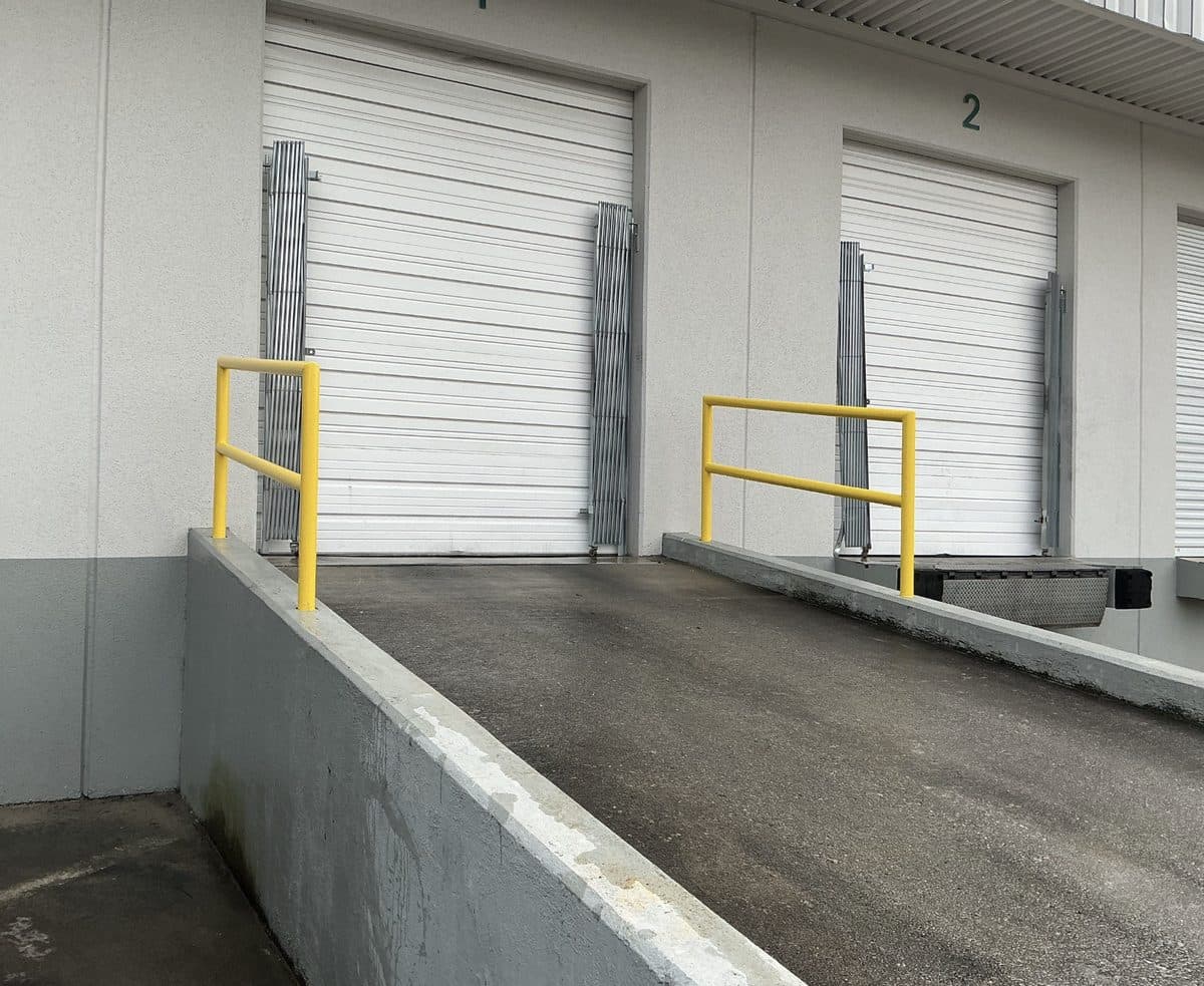 Commercial safety railings at loading dock in Georgia