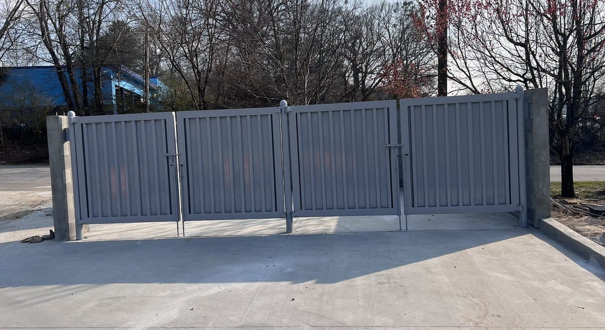 Large commercial dumpster enclosure gate repair in Atlanta, GA