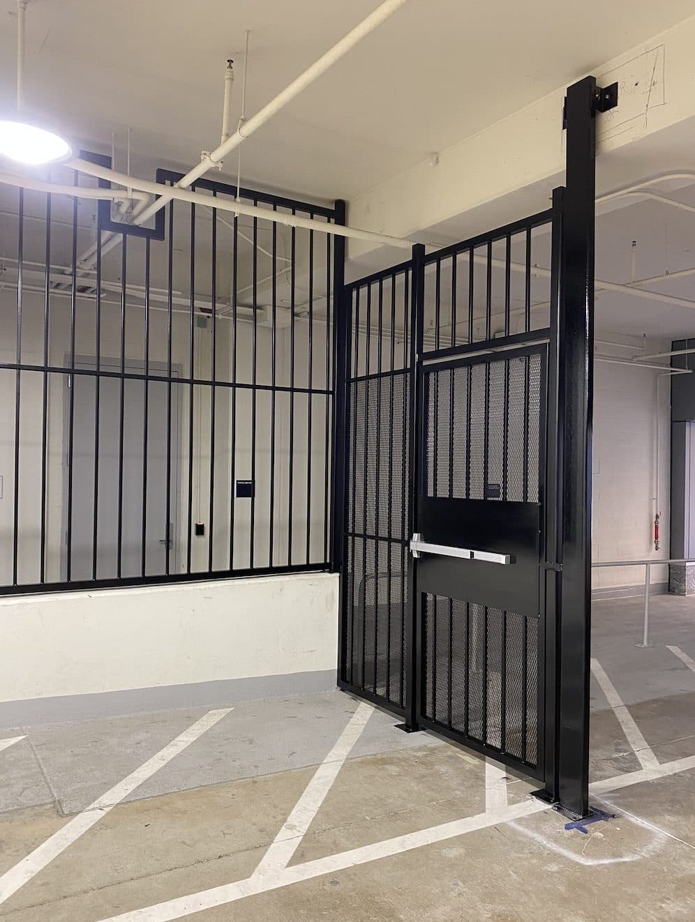 Interior steel security fence with walk gate in Georgia